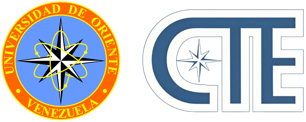 Segundo logotipo del Centro de Tecnología Educativa (junto con el de la Universidad de Oriente) donde las letras son de color índigo con bordes blancos