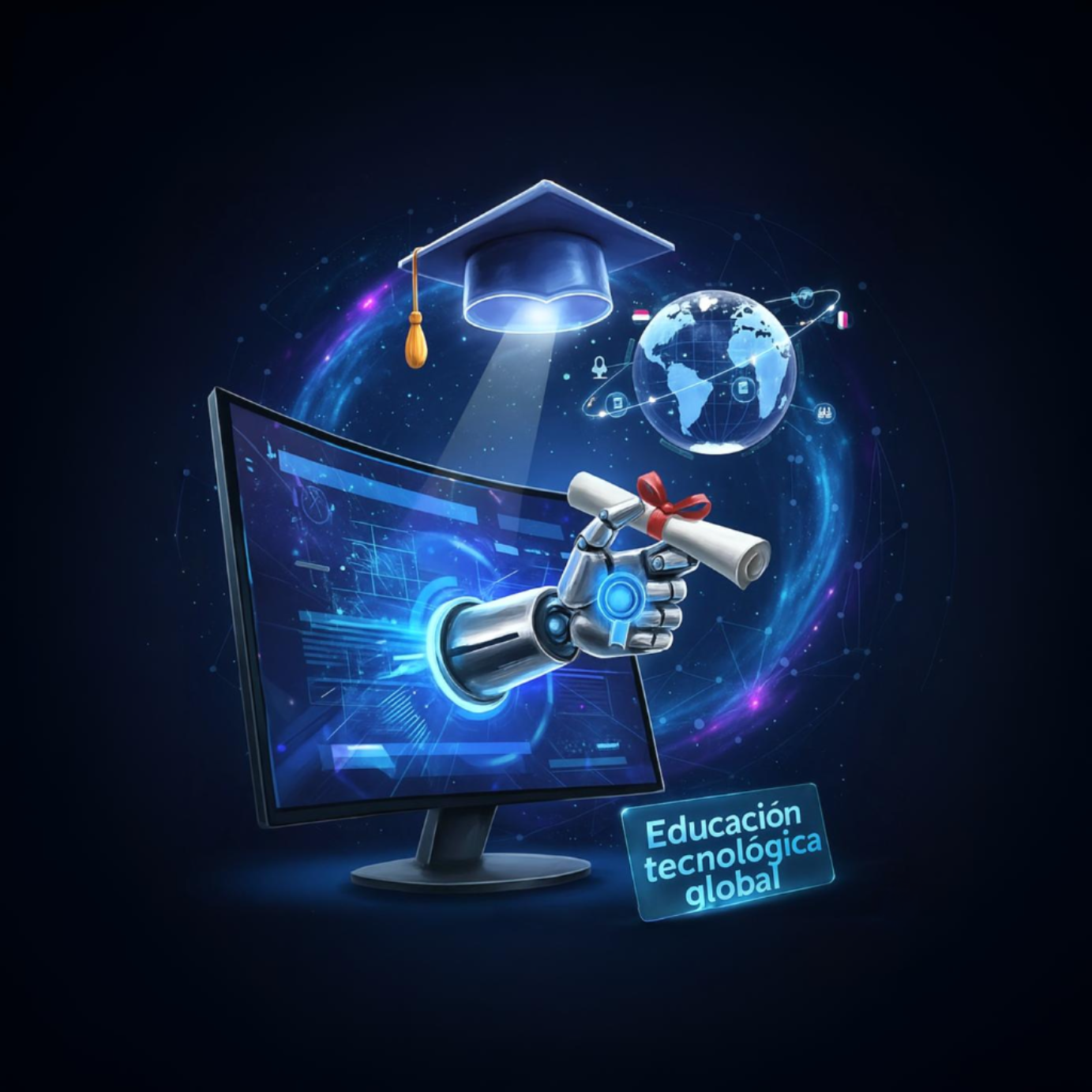 Imagen representativa sobre la integración de la tecnología en la educación globalizada